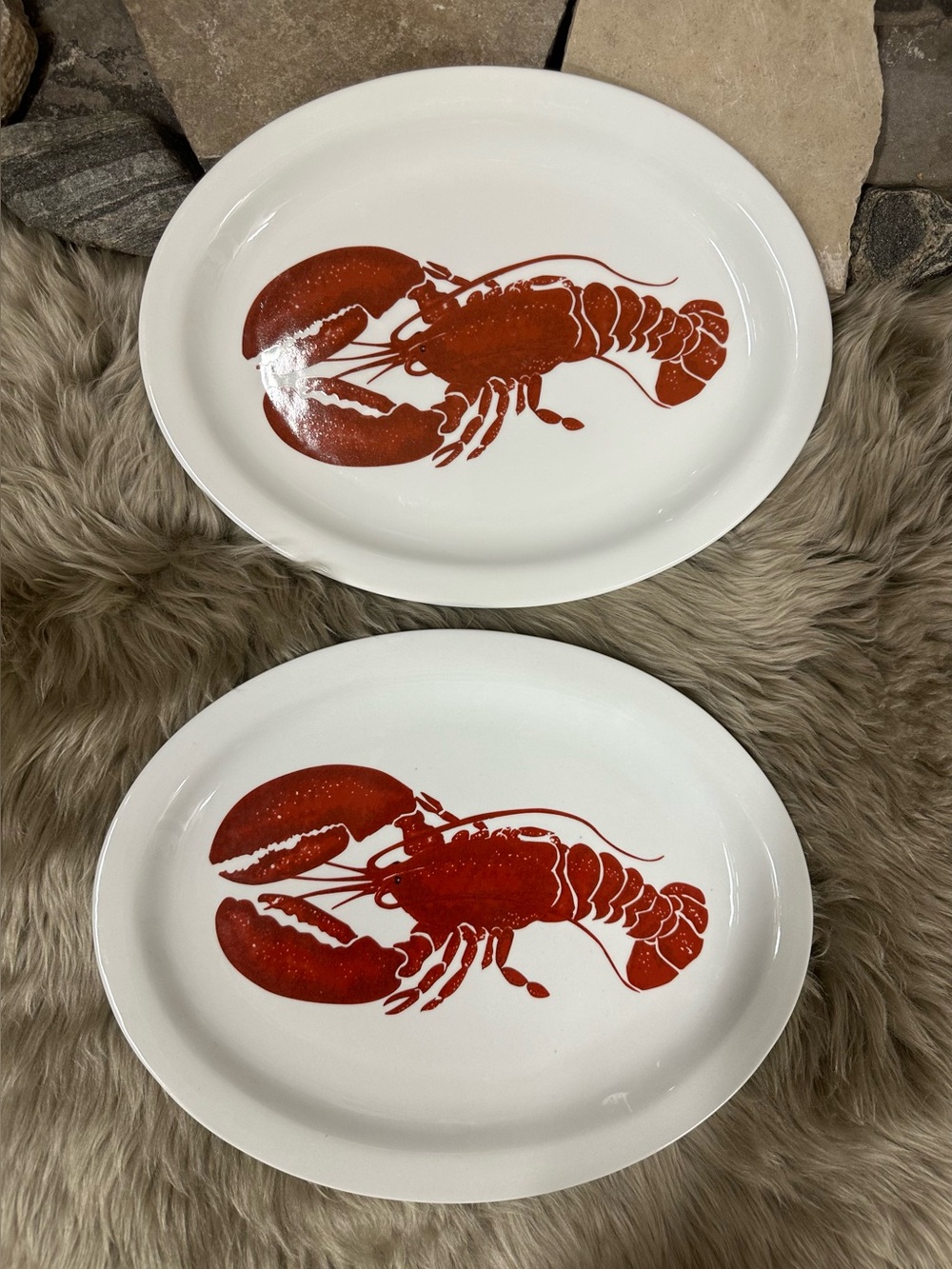 Pair of🦞 Lobster Ceramic Serving Platters